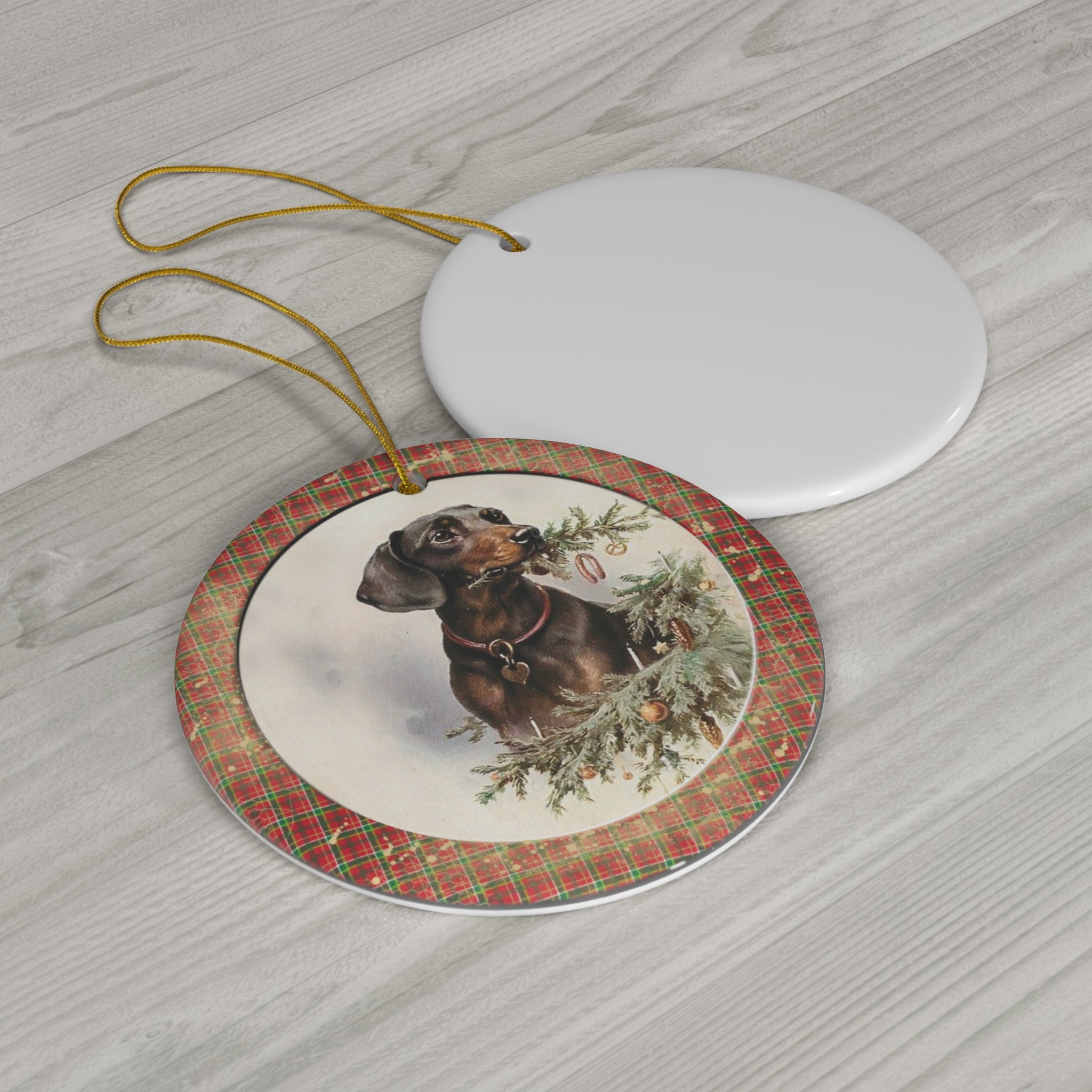 Dog Ceramic Disc Ornament        Item #6751459