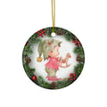 Xmas Kid Ceramic Disc Ornament            Item #8161335 - Buckshot's Bargain Barn