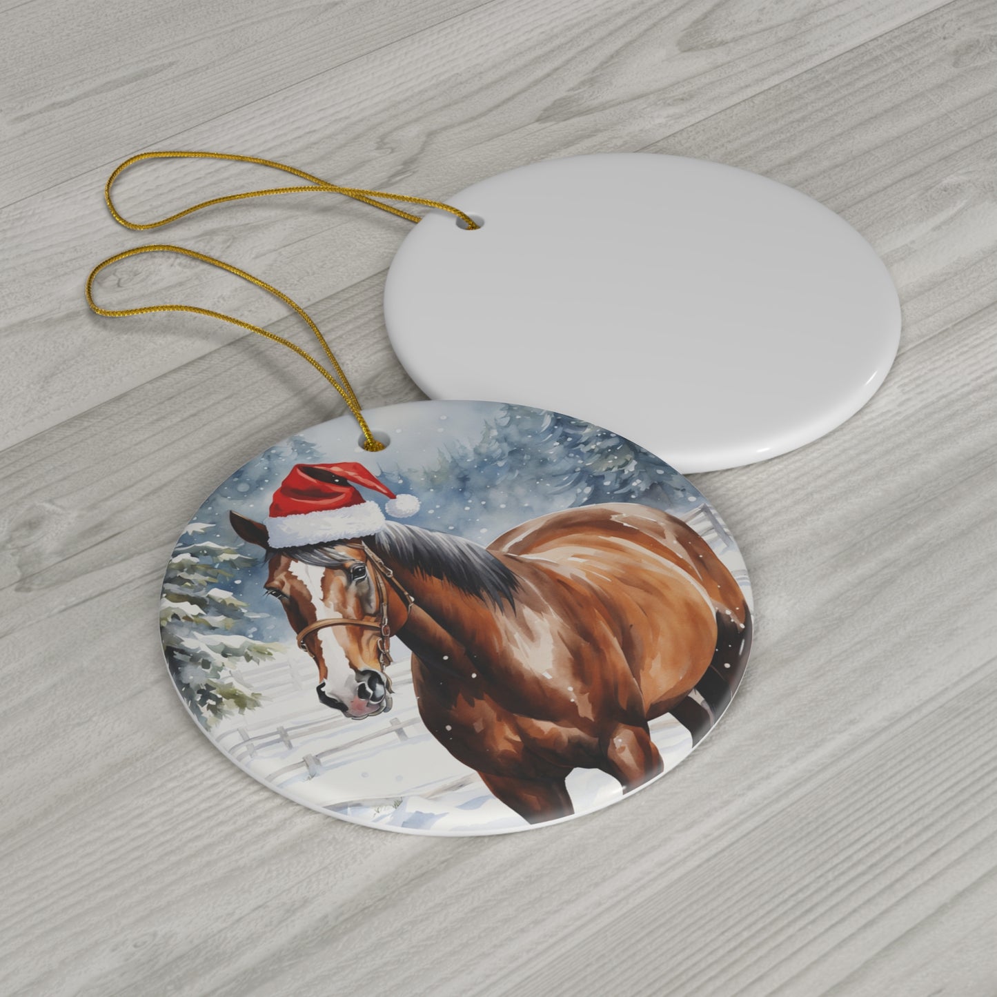 Ceramic Ornament - Horse Christmas      Item #7198505