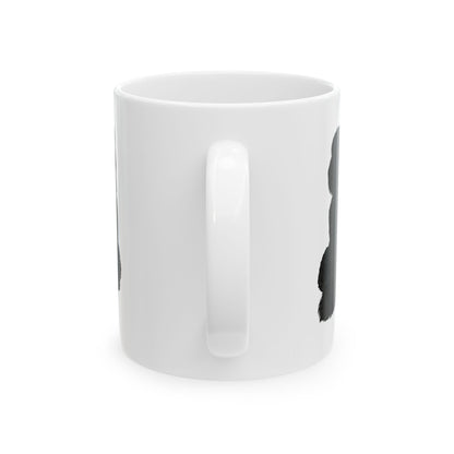 Black Pom-Pom Poodle Ceramic Mug — Cute Dog Silhouette Coffee Cup  11oz   Item #540028