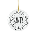 Santa Ceramic Disc Ornament            Item #1095355