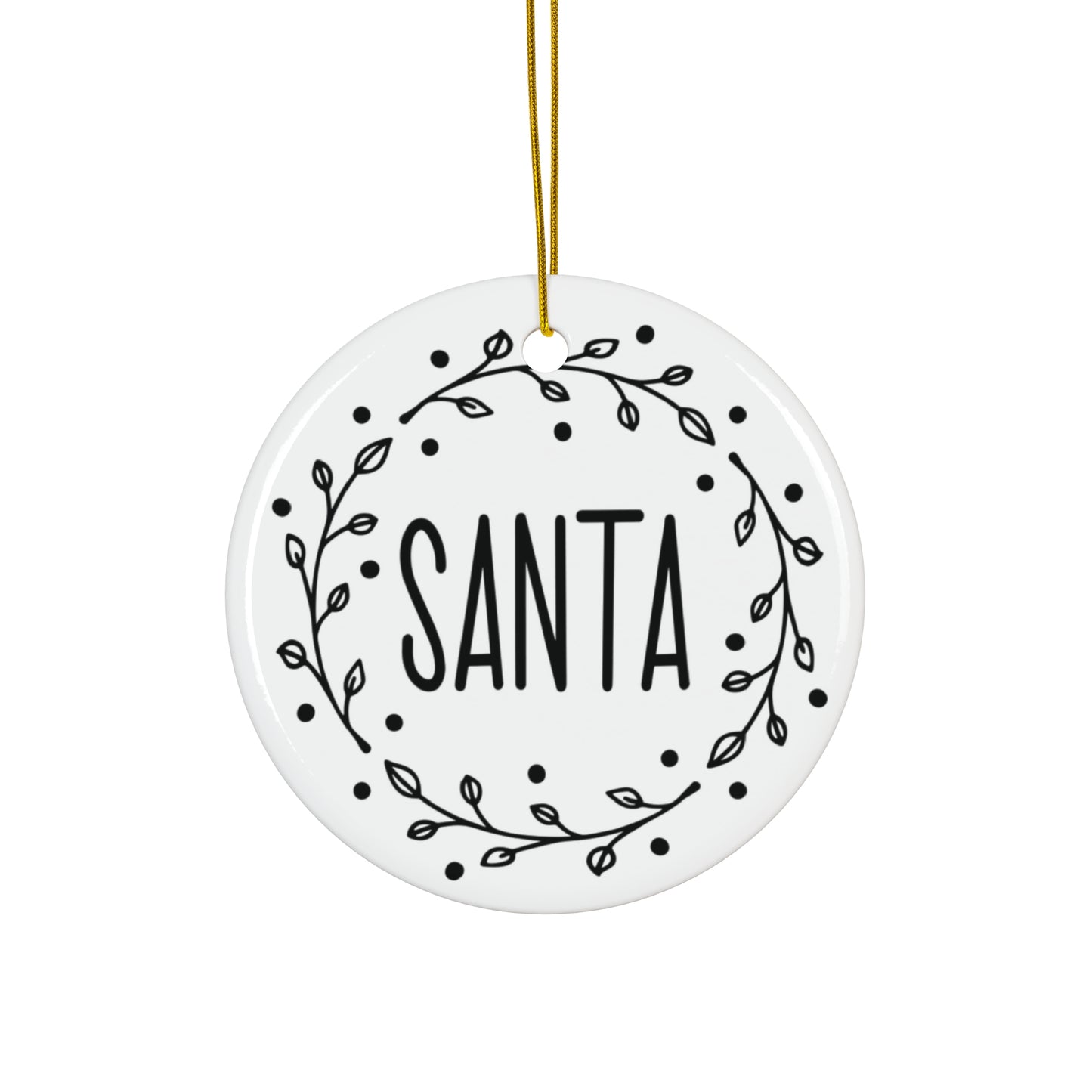 Santa Ceramic Disc Ornament            Item #1095355