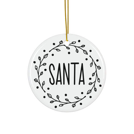 Santa Ceramic Disc Ornament            Item #1095355