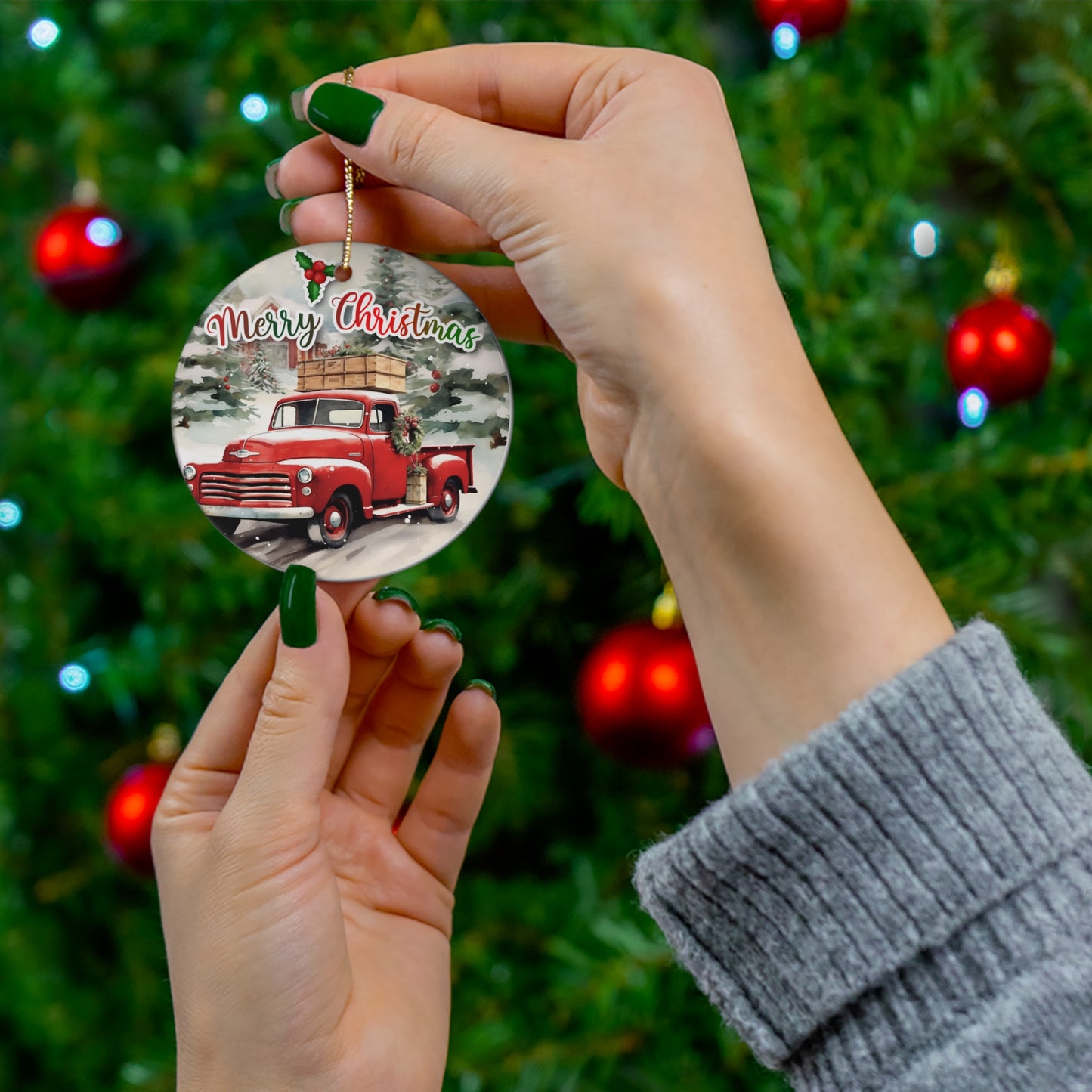 Red Truck Ceramic Ornament       Item #8220679