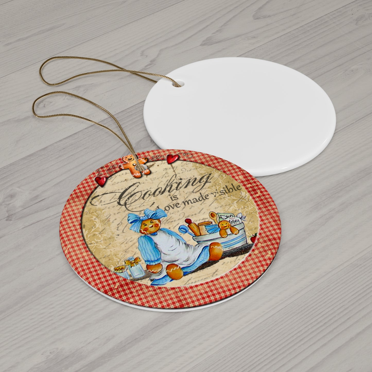 Gingerbread Scene Ceramic Disc Ornament     Item #9293356