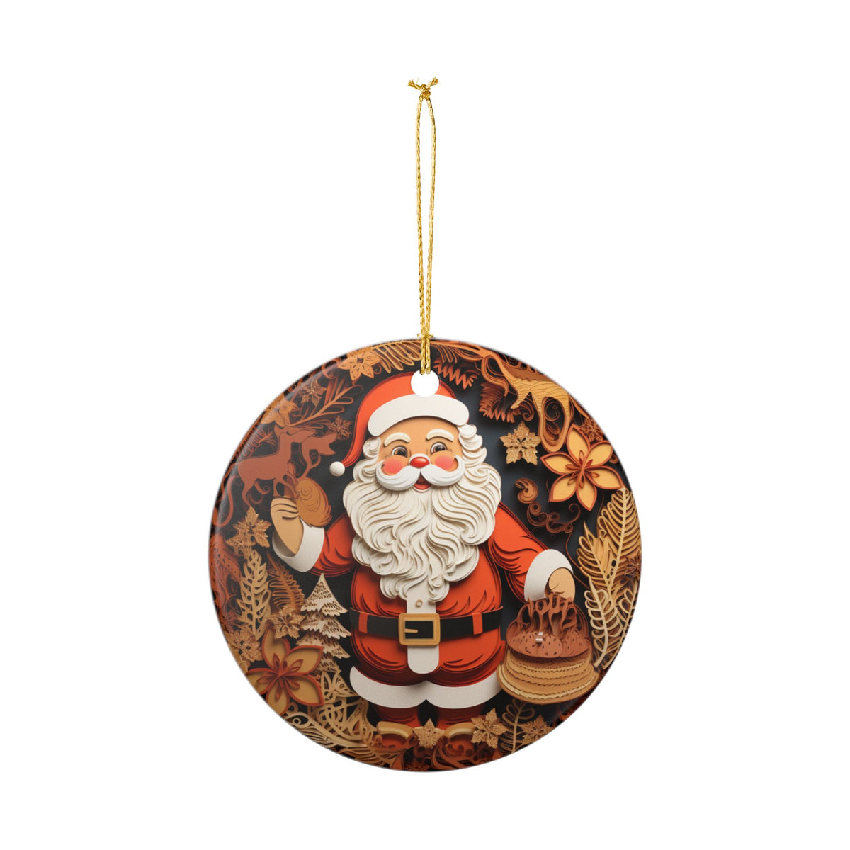 Santa Claus Christmas Ceramic Ornament     Item #147475