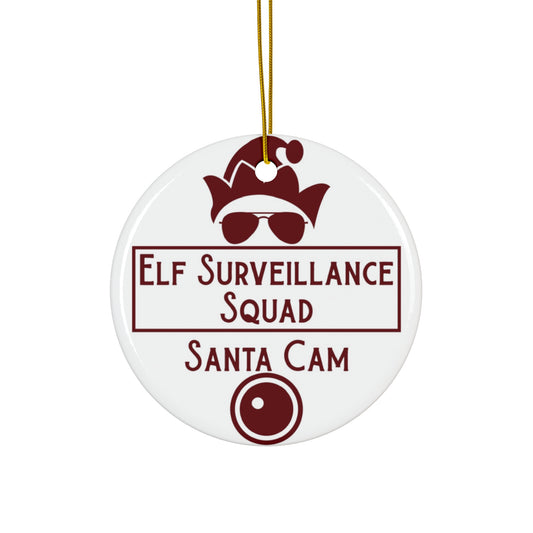 Elf Surveillance Squad Ceramic Disc Ornament           Item #3058235