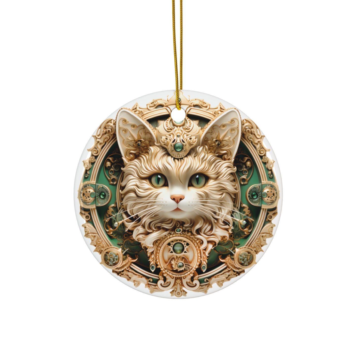 Cat Ceramic Disc Ornament                 Item #4038345