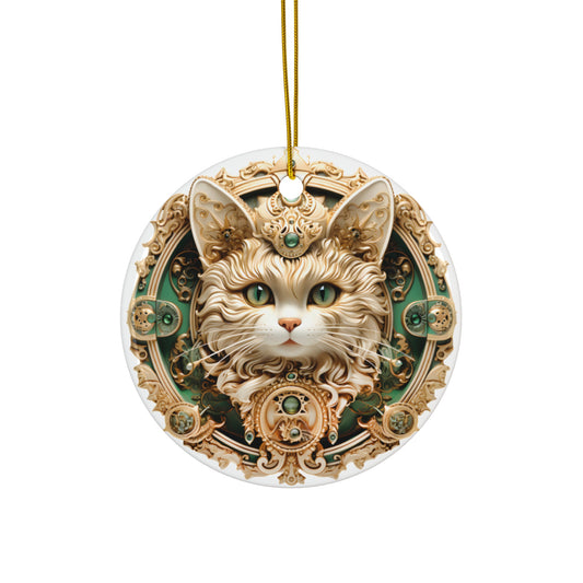 Cat Ceramic Disc Ornament                 Item #4038345