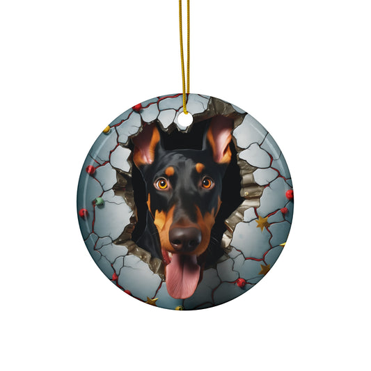 CERAMIC ORNAMENT - 3D CHRISTMAS DOG        Item #3303318