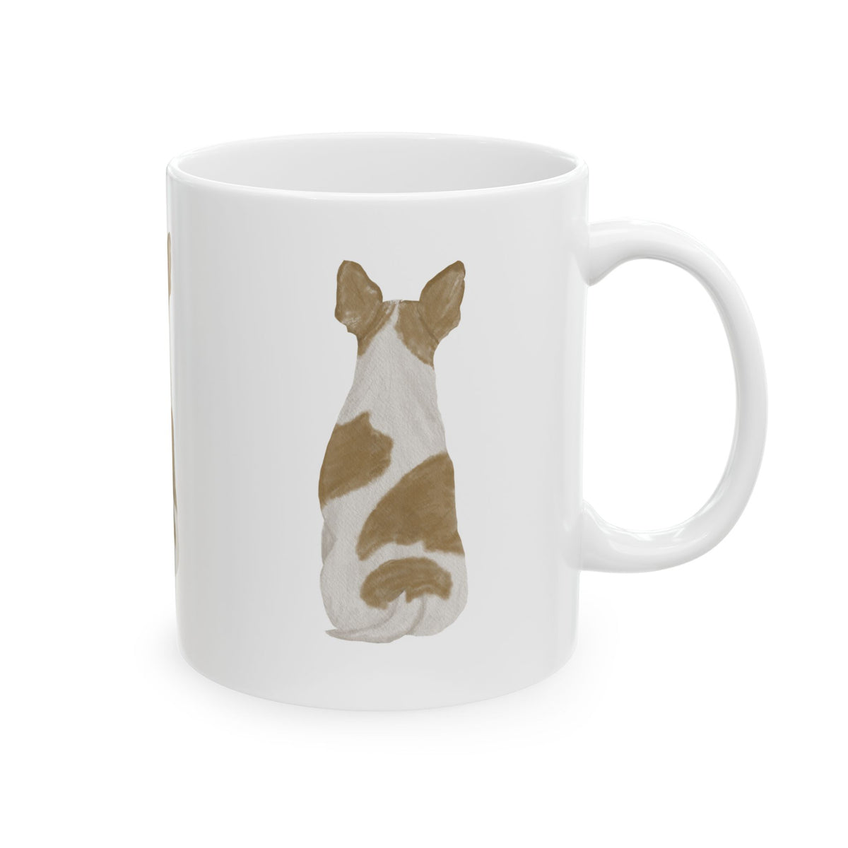 Dog Silhouette Mug – Back View Ceramic Coffee Cup 11oz    Item #1016