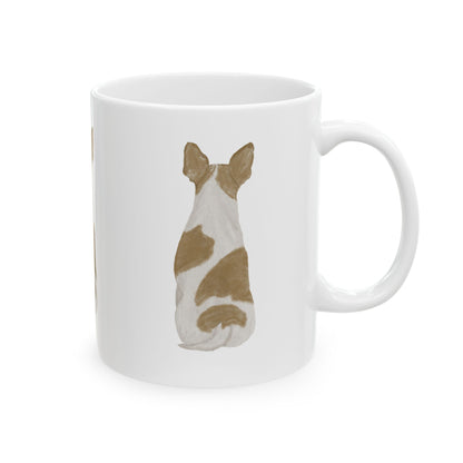 Dog Silhouette Mug – Back View Ceramic Coffee Cup 11oz    Item #1016