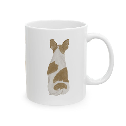 Dog Silhouette Mug – Back View Ceramic Coffee Cup 11oz    Item #1016