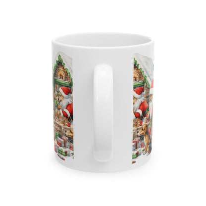 Santa Christmas Ceramic Mug – Festive Holiday Workshop Design 11oz   Item #935905