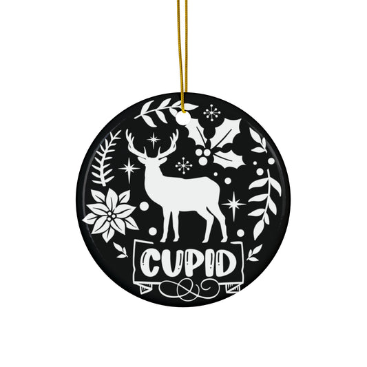 Cupid Ceramic Disc Ornament         Item #121404