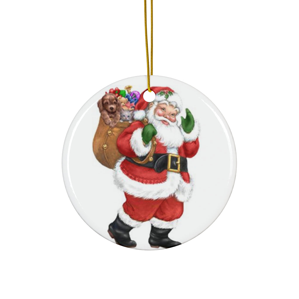Santa Ceramic Disc Ornament             Item #2276376