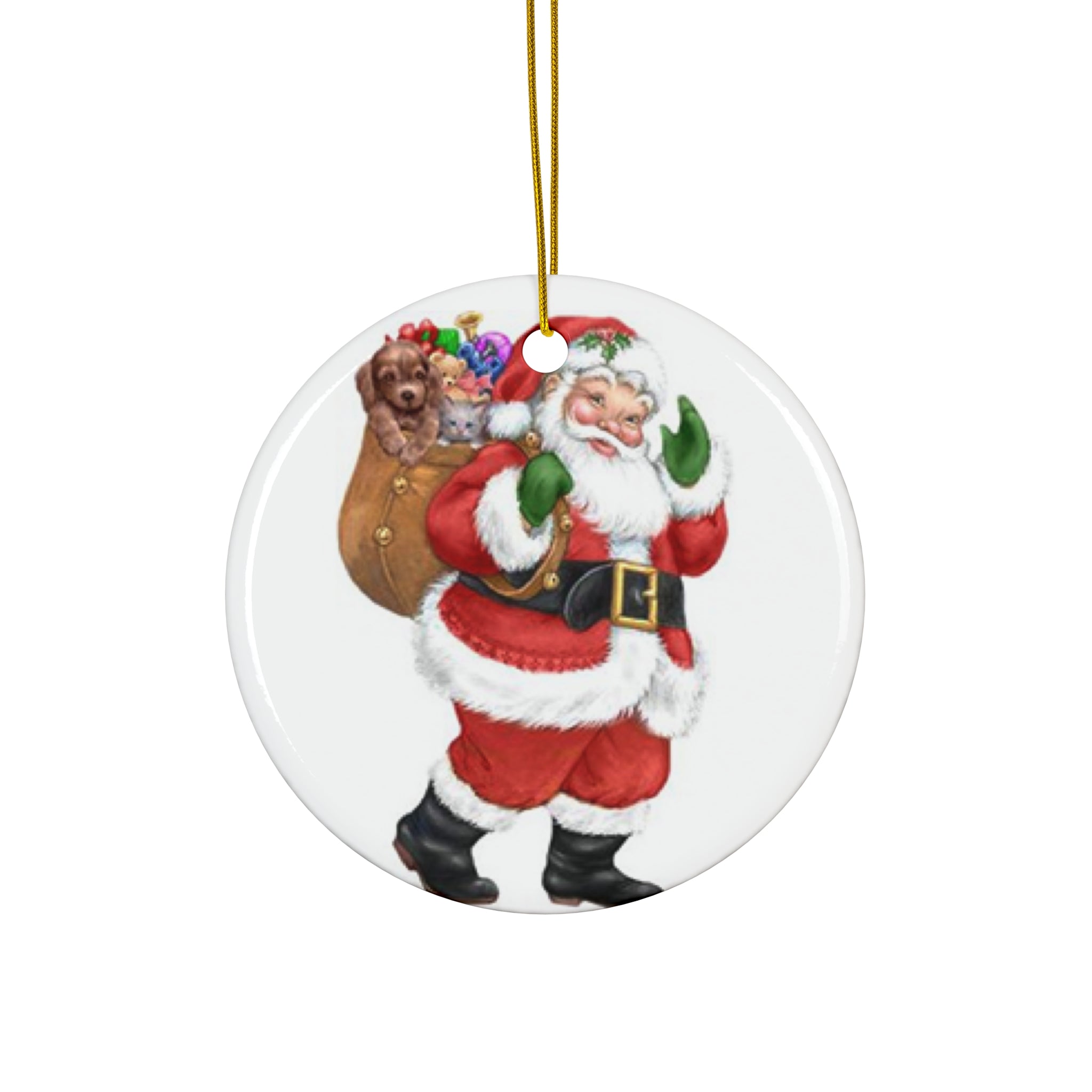 Santa Ceramic Disc Ornament             Item #2276376