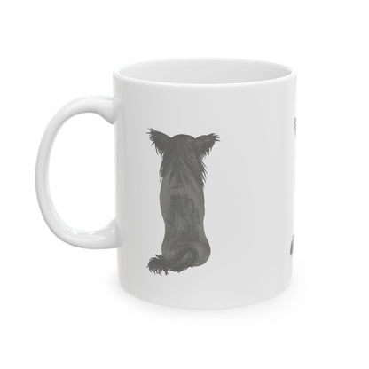 Black Dog Back-View Ceramic Mug — Cute Pet Lover Coffee Cup 11oz    Item #105059