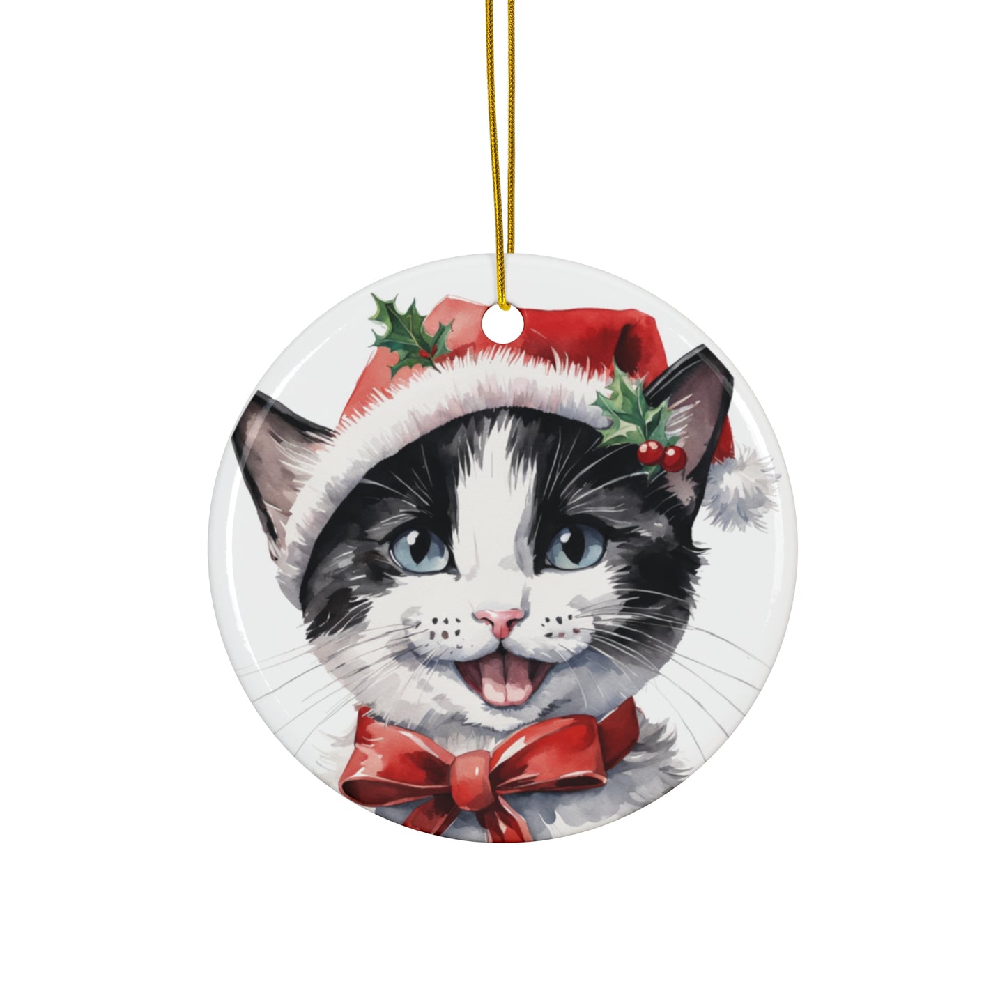 Ceramic Ornament - Christmas Cat     Item #9702796