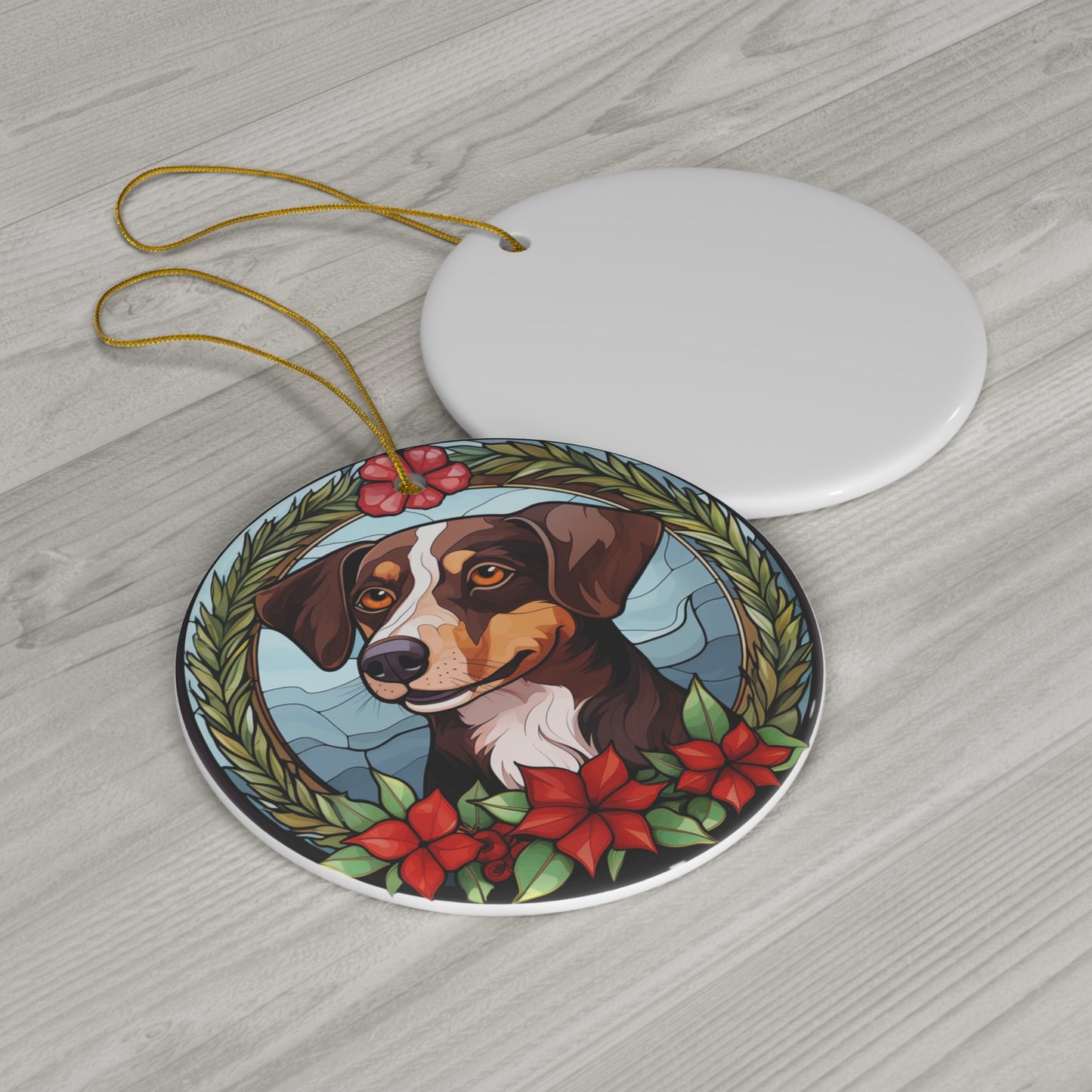 Christmas Dog Ceramic Ornament        Item #2747011