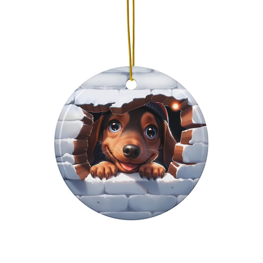 3D Dog Ceramic Disc Ornament            Item #6042657