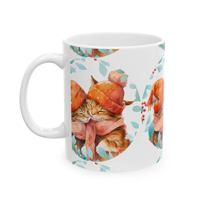 Cute Cat Winter Hat Ceramic Mug – Cozy Kittens 11oz   Item #365502