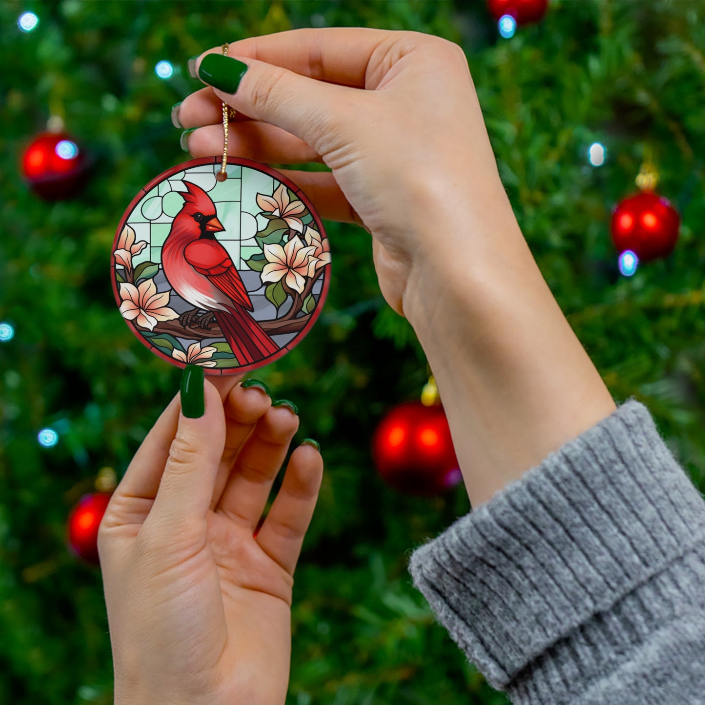 Christmas Cardinal Ceramic Ornament     Item #1434106