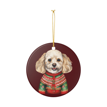 Festive Dog in Sweater Ceramic Ornament   Item #613659