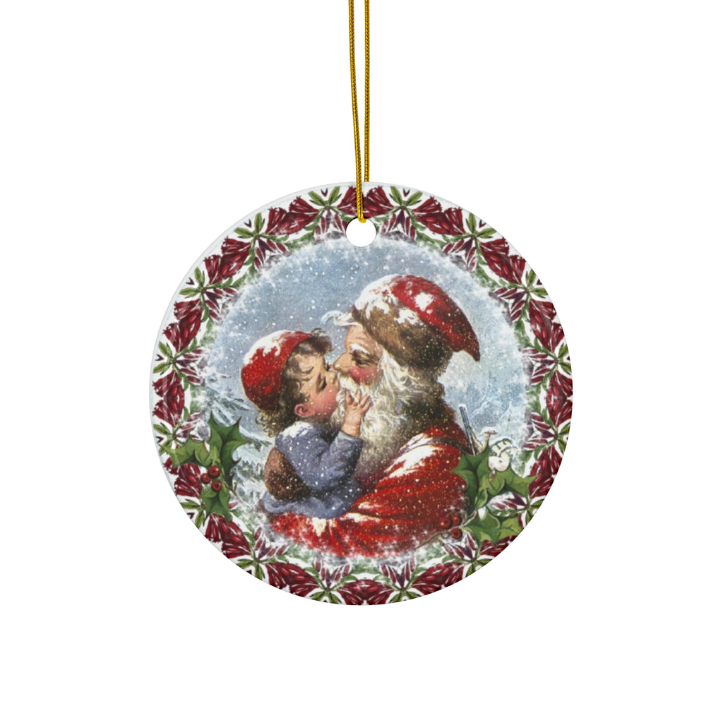 Santa Ceramic Disc Ornament            Item #5596377