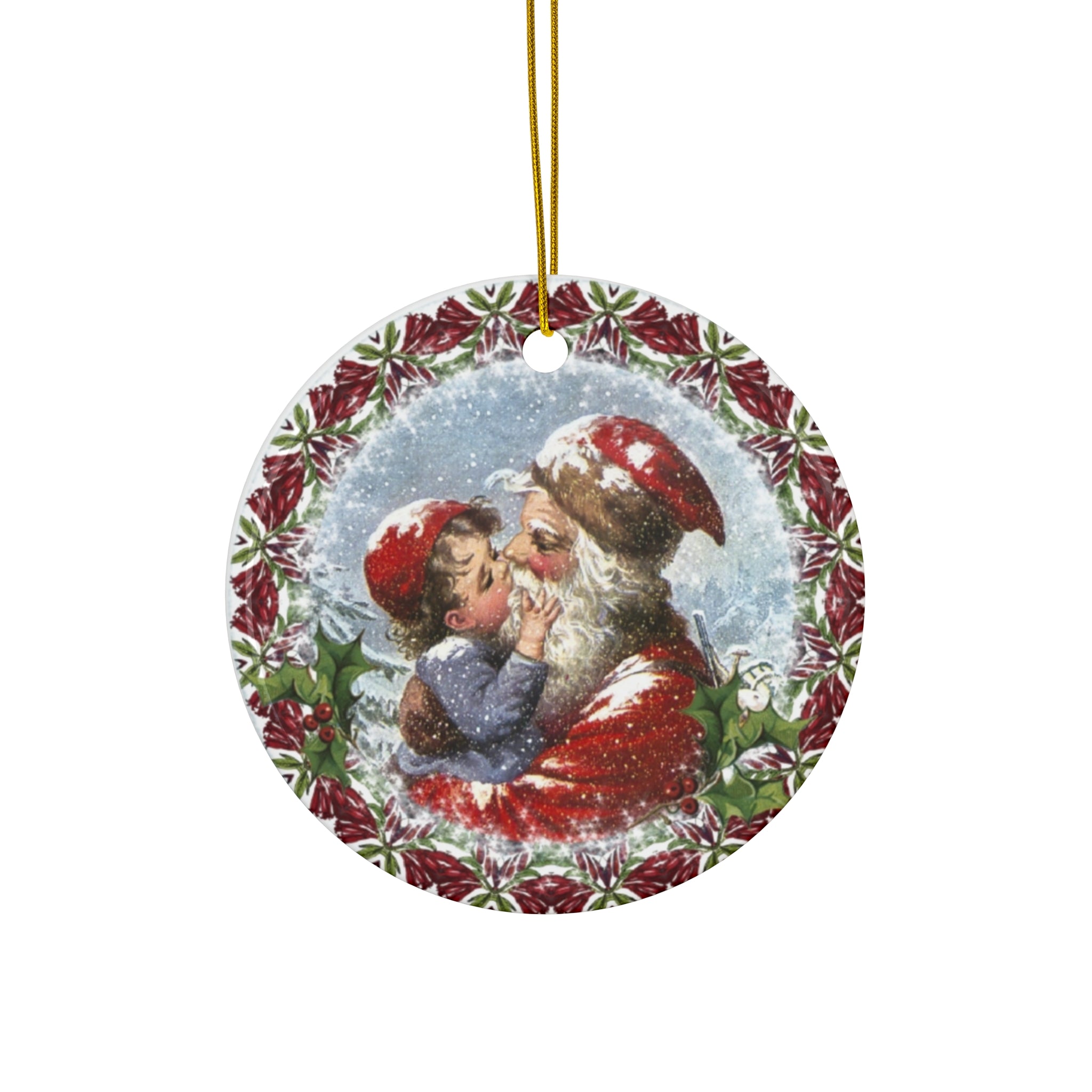 Santa Ceramic Disc Ornament            Item #5596377