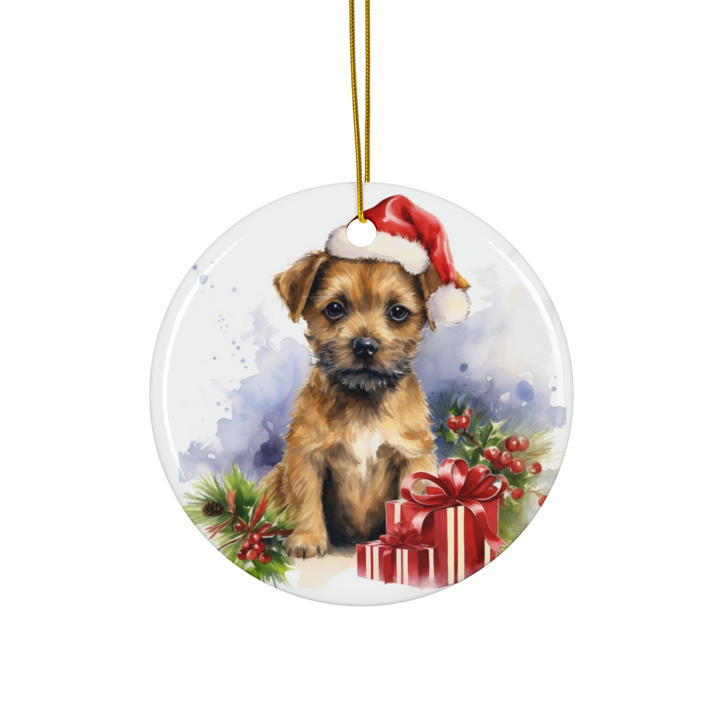 Ceramic Ornament - Border Terrier Christmas     Item #8440345