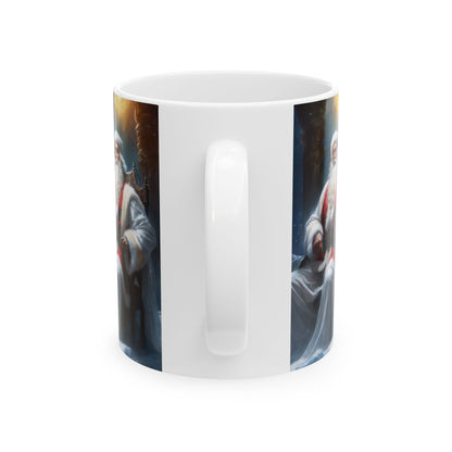 Santa Claus Throne Ceramic Mug — Festive Christmas Coffee Cup 11oz  Item #553287
