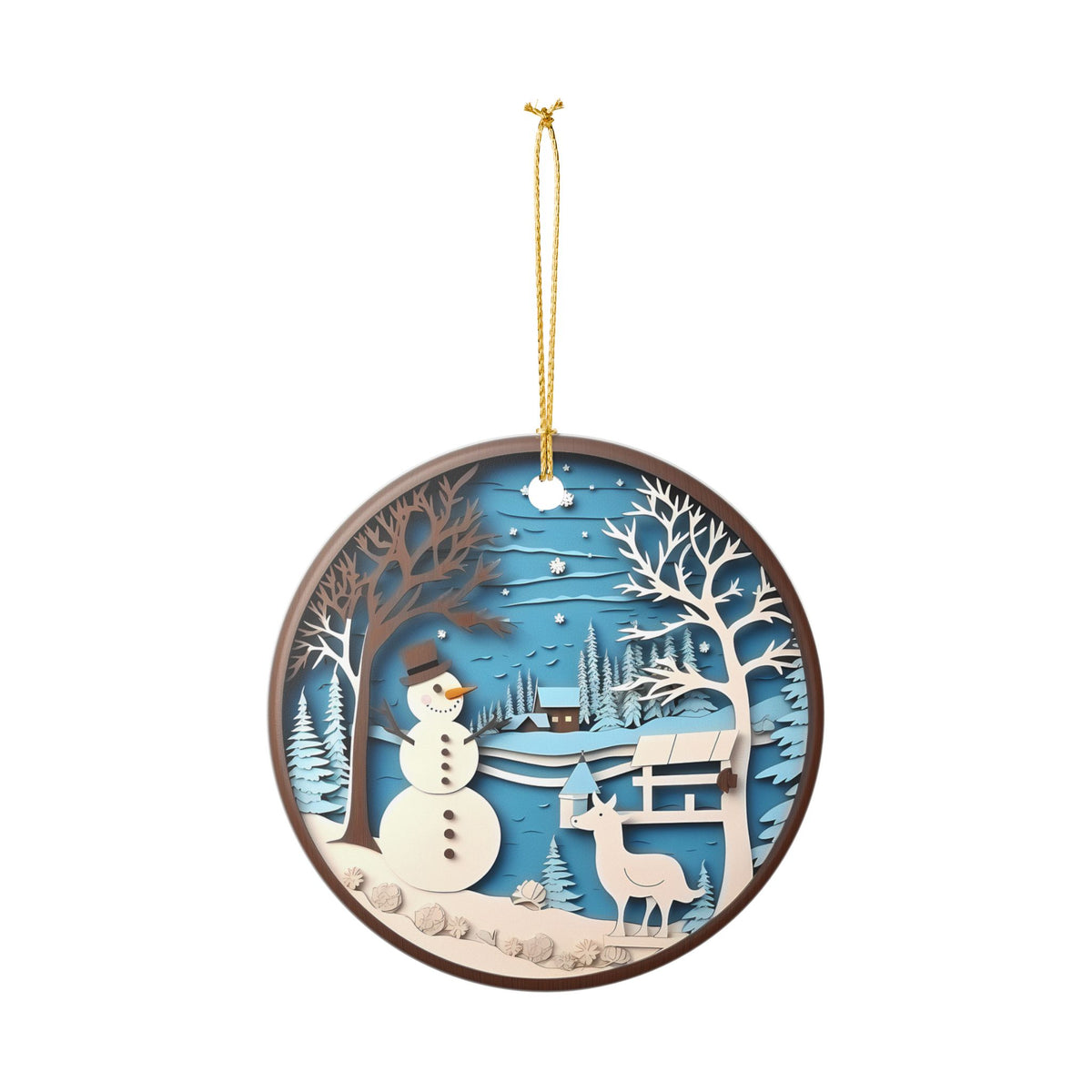 Winter Wonderland Snowman Ceramic Ornament    Item #674522