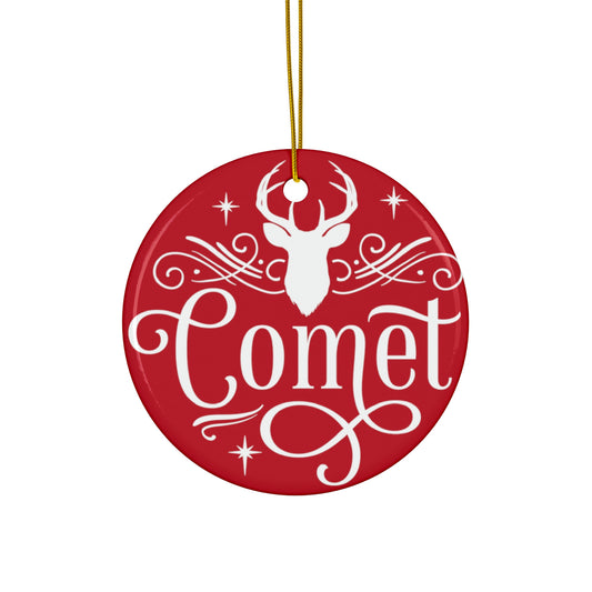 Comet Reindeer Ceramic Ornament By Santa's Creations     Item #8647263