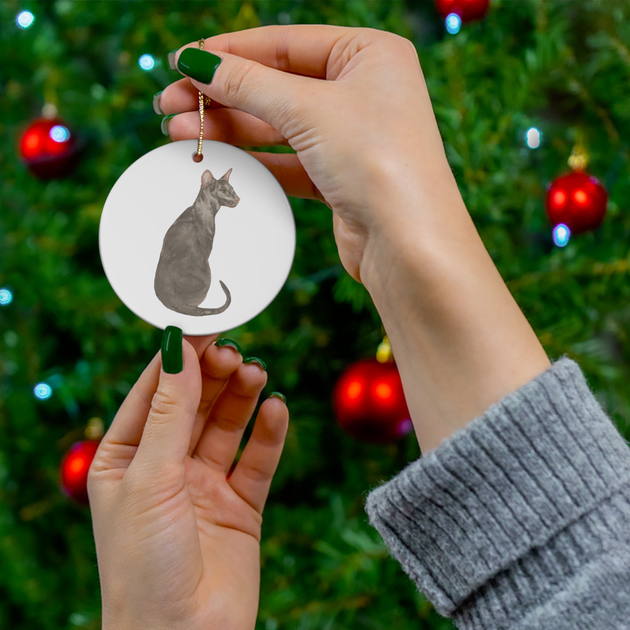 Cat Ceramic Disc Ornament          Item #7244877