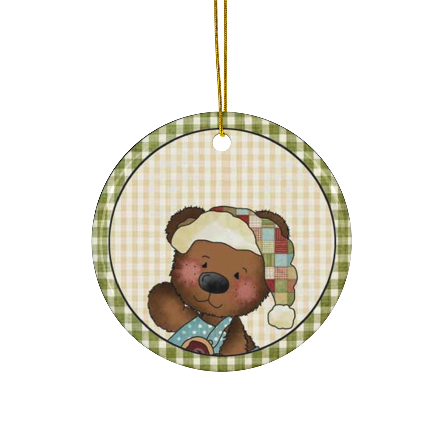 Bear Ceramic Disc Ornament        Item #973274