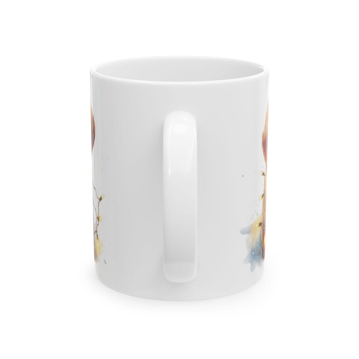 Adorable Puppy In Christmas Lights Holiday Ceramic Mug 11oz  Item #934136