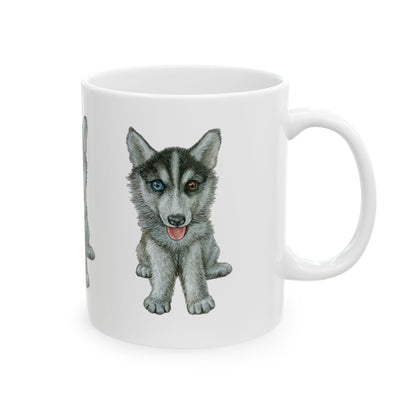 Husky Puppy Ceramic Mug – Cute Watercolor Dog Coffee Cup 11oz   Item #28146