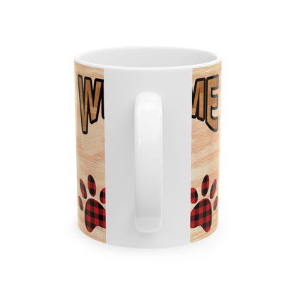 Welcome Puppy Ceramic Mug — Cute Dog Paw Print Coffee Cup 11oz   Item #717679