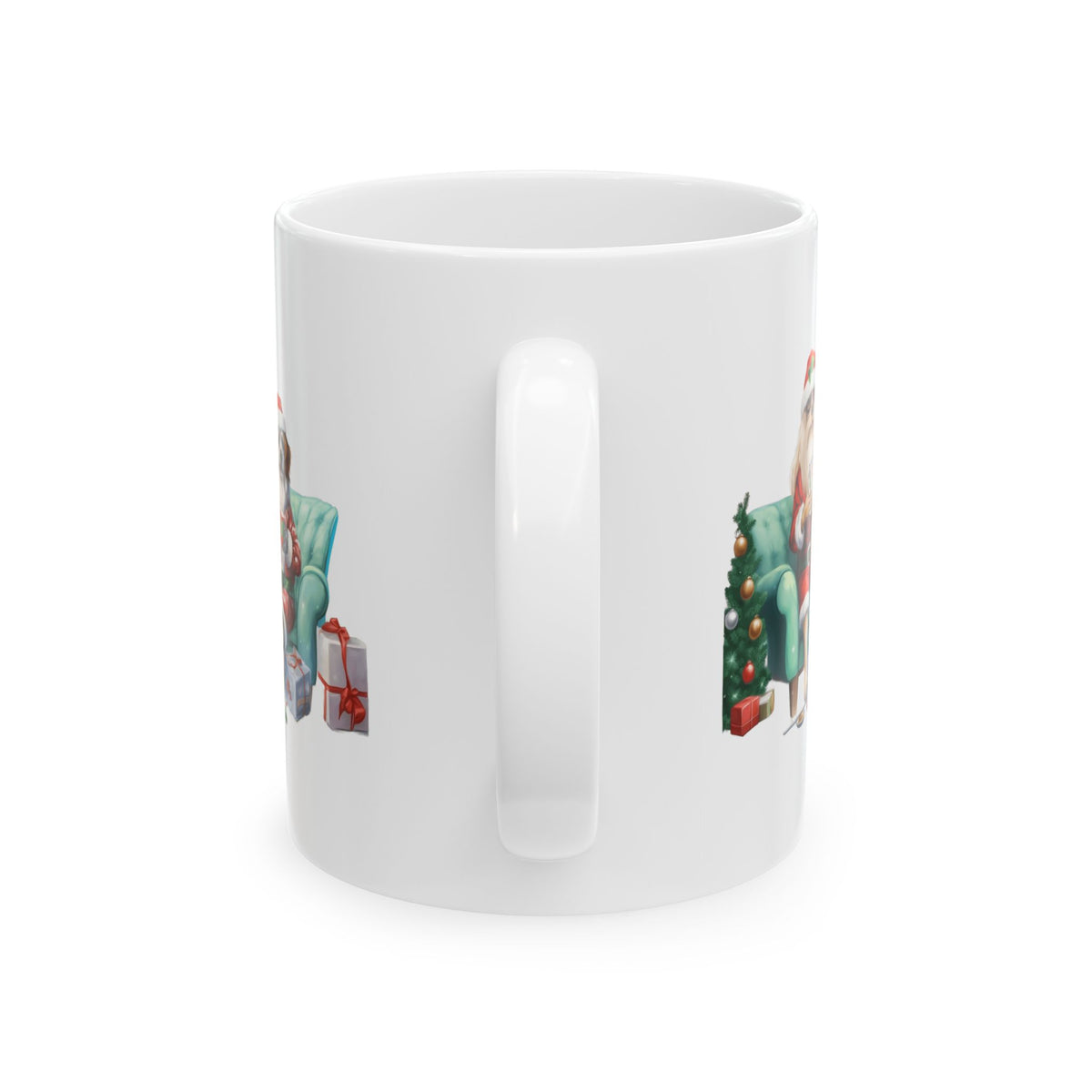 Christmas Dogs Dressed As Santa On Chair Christmas Mug 11oz  Item #725334