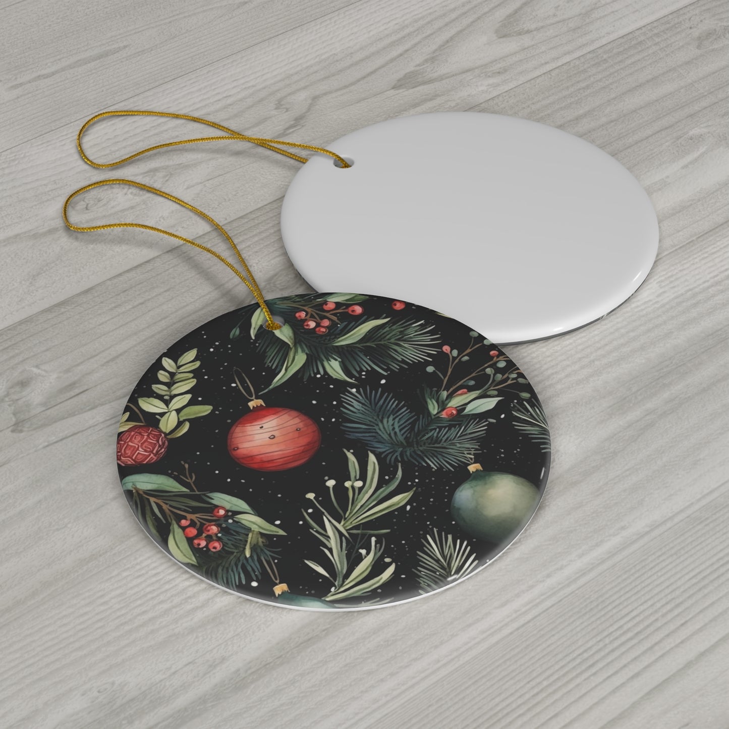 Ceramic Ornament - Christmas Scene      Item #43933