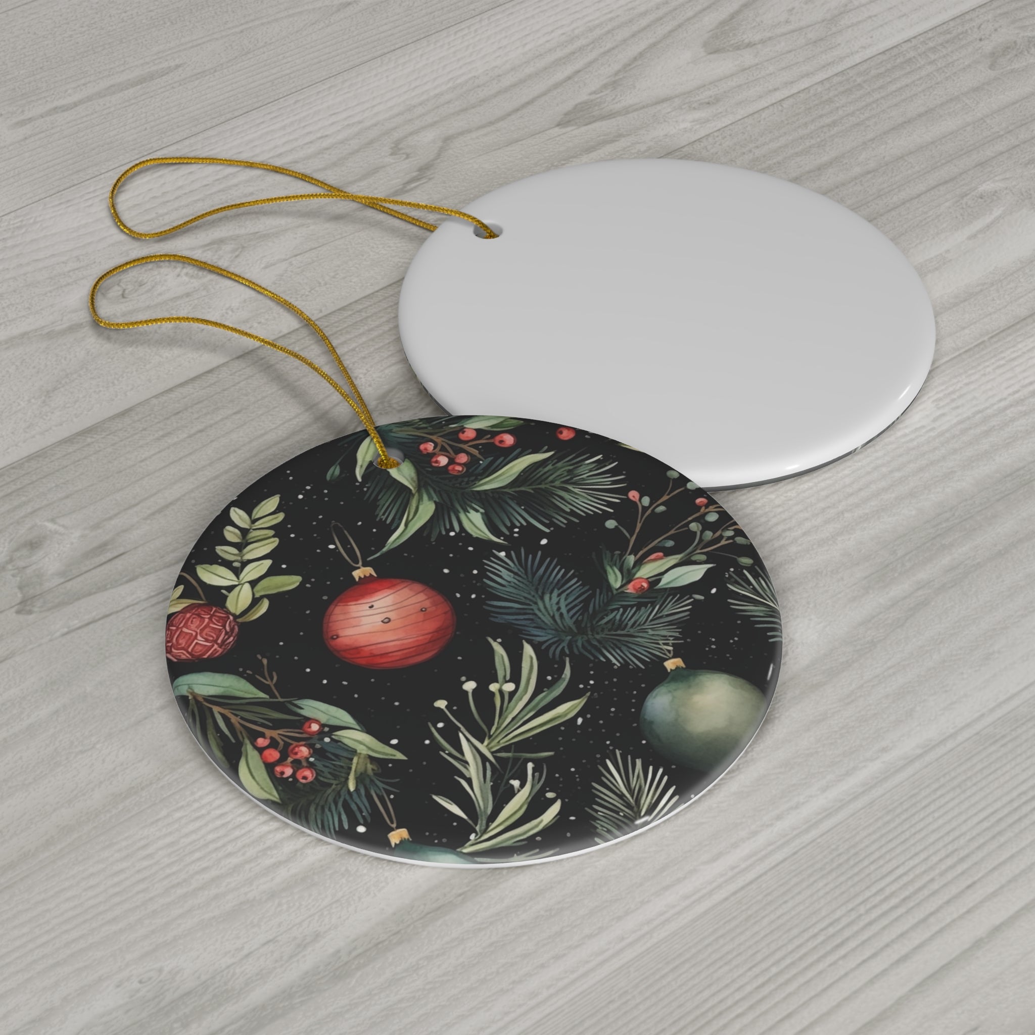 Ceramic Ornament - Christmas Scene      Item #43933 - Buckshot's Bargain Barn