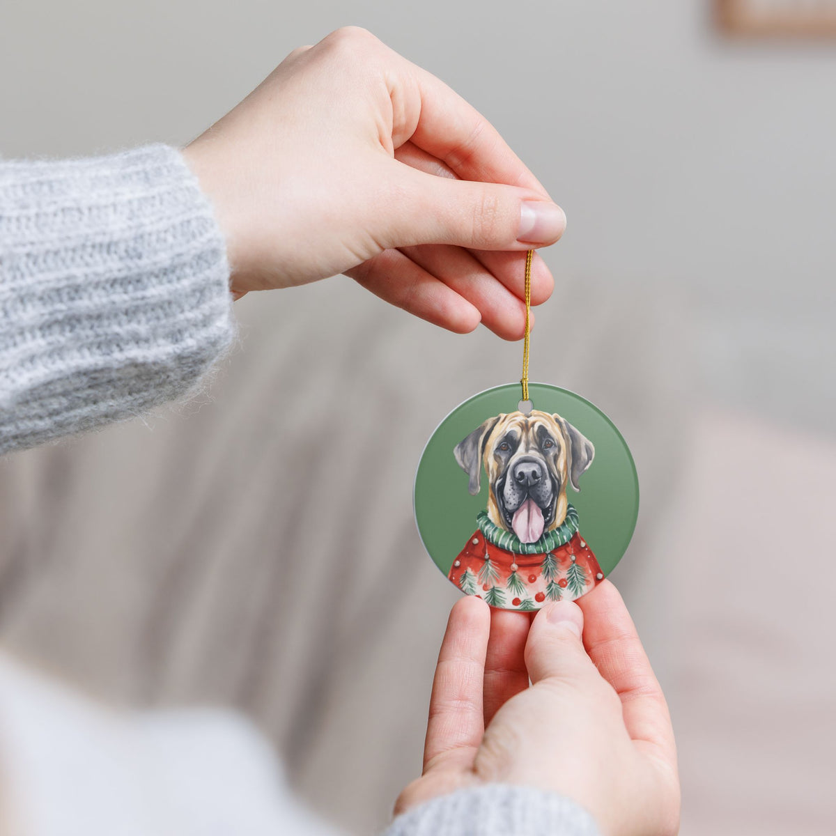 Christmas Dog Ceramic Ornament   Item #542793