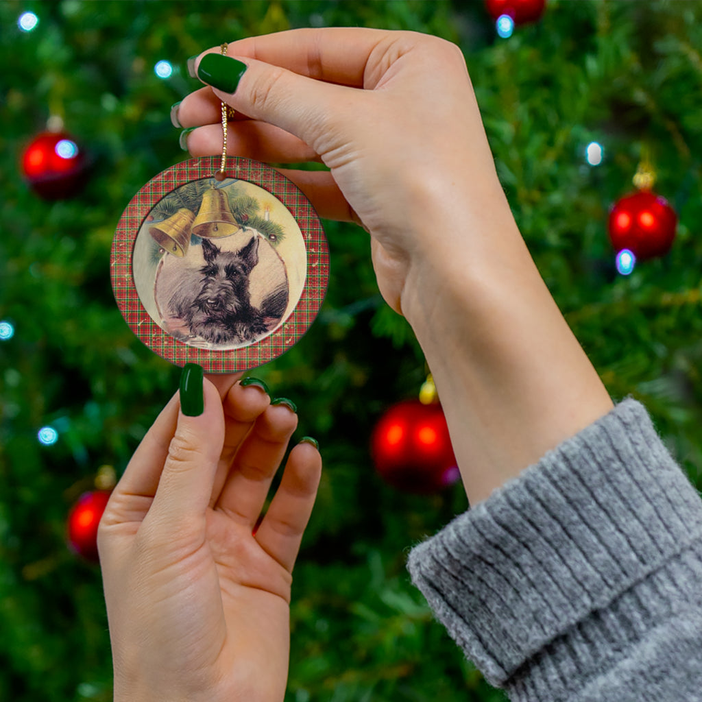 Christmas Dog Ceramic Disc Ornament              Item #6376924