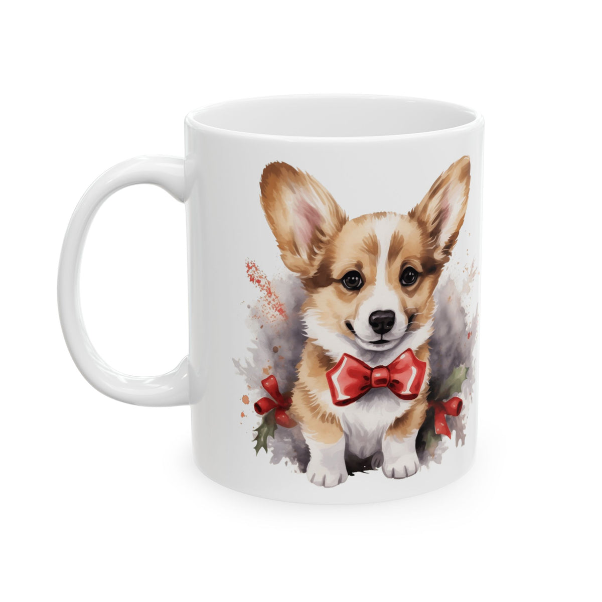 Festive Christmas Dog With A Bowtie Ceramic Mug 11oz  Item #395182