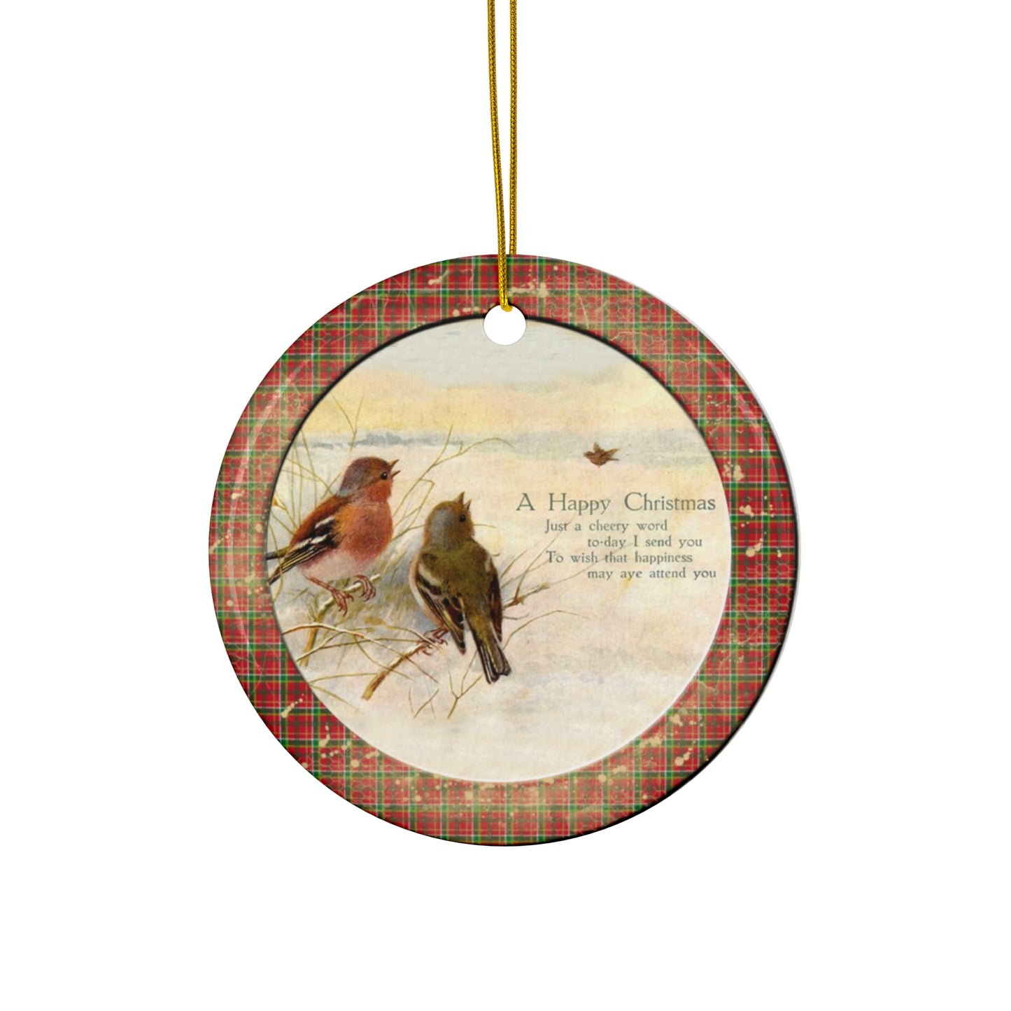 Christmas Birds Ceramic Disc Ornament         Item #1575772