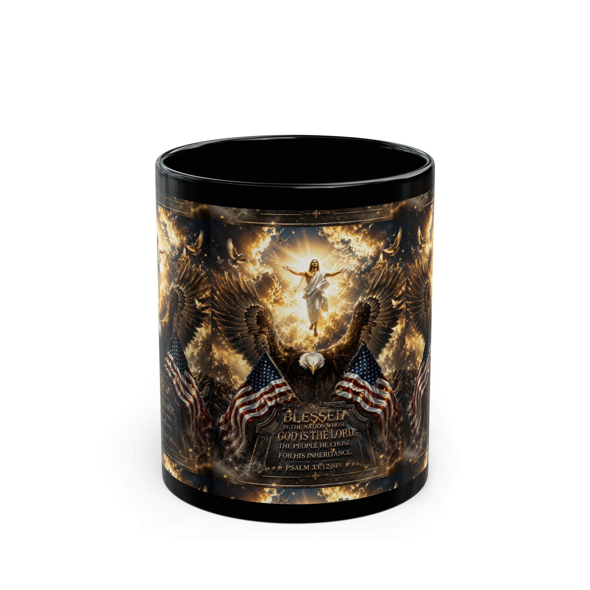 Patriotic Angel & Eagle Design with 'Blessed' Scripture Mug (11oz)  Item #10215