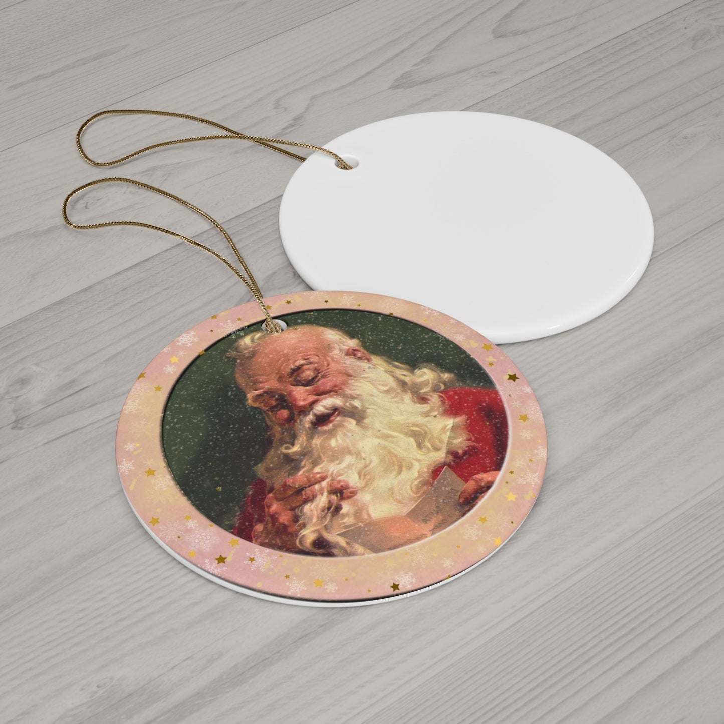 Santa Ceramic Disc Ornament          Item #9179273