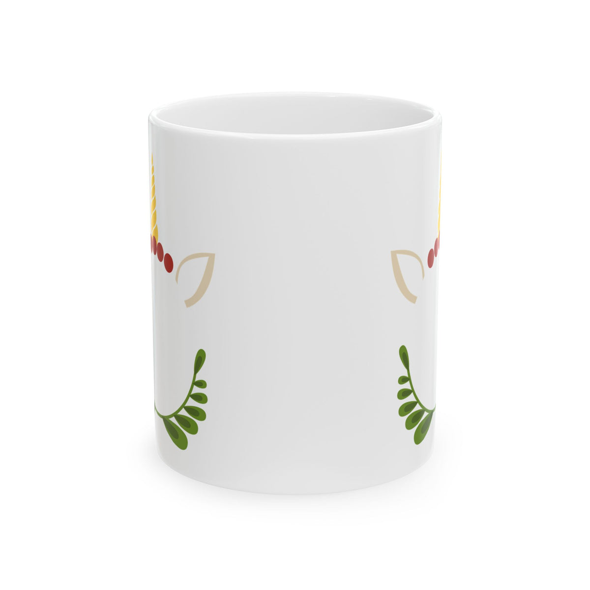 Floral Unicorn Ceramic Mug — Whimsical Pastel Coffee Cup 11oz   Item #45775