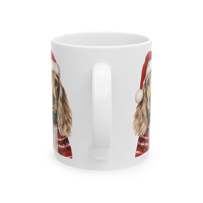 Cocker Spaniel Christmas Mug - Festive Dog in Santa Hat Ceramic Coffee Cup 11oz   Item #978881